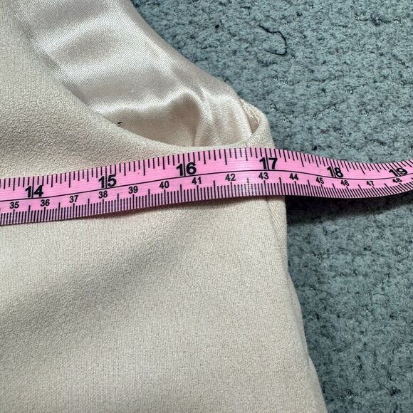 THML Dress Womens Sz.Small Beige Faux Suede V-neck w/Exposed Zipper - Picture 11 of 14